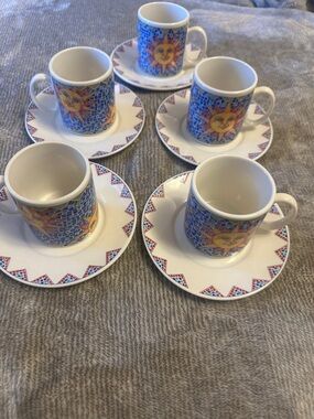 Studio Nova sunny days Espresso Cups with Saucers set of 5